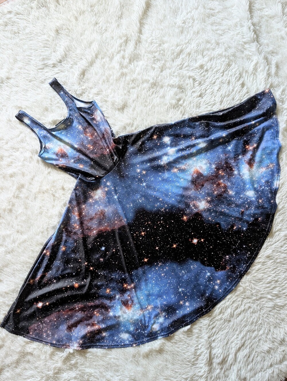 Blackmilk Actual NASA Photo Galaxy Blue Pocket Midi Dress XS - Picture 9 of 13